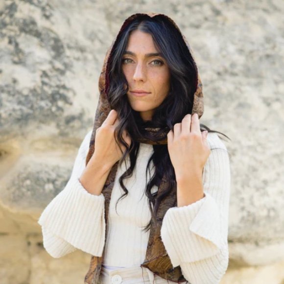 *VILLAGE ARTISAN The Skinny Kantha Scarf in the Warm  Sunset Palette - Picture 2 of 7